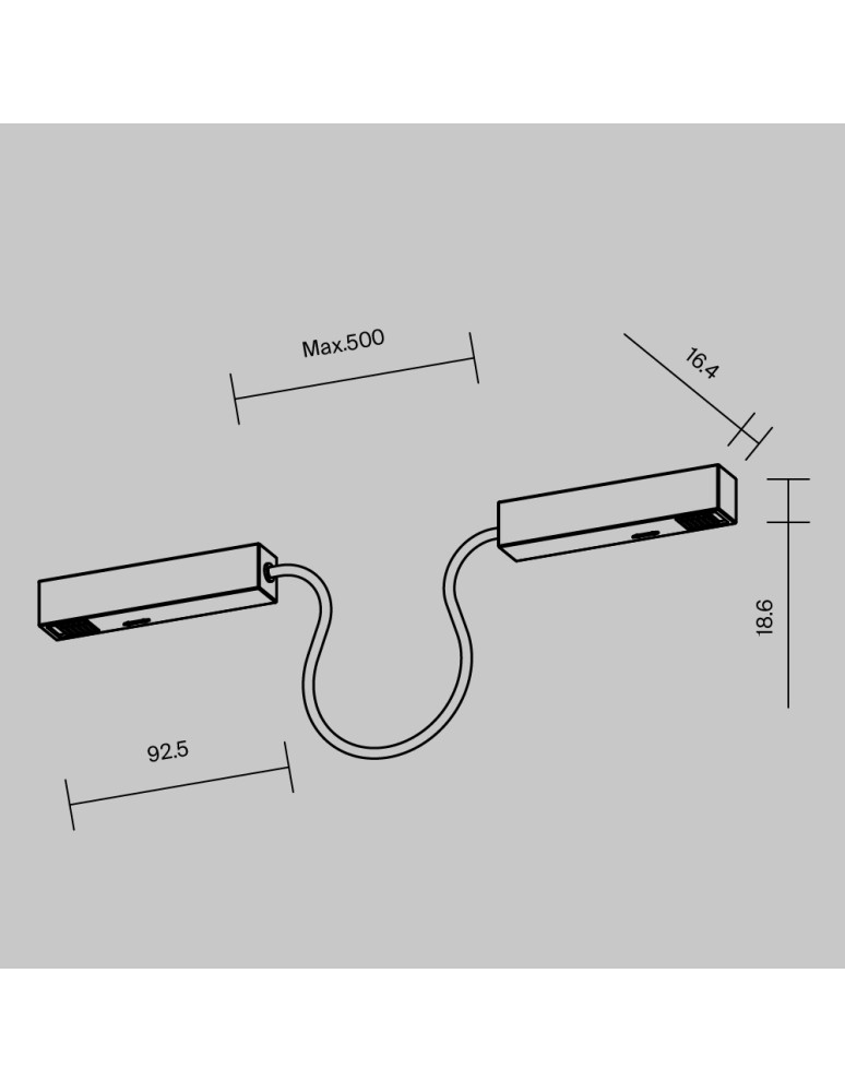 Akcesoria do szynoprzewodów magnetycznych - Maytoni Akcesoria do Szyn Magnetycznych Exility Łącznik Elektryczny Black TRA034CPC-42B-50 - product kolory-swiatla.pl 5