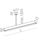 Lampy wiszące LED - Aqform EQUILIBRA BALANS Wisząca 120cm 42,5W 1700lm 50042 - produkt 2