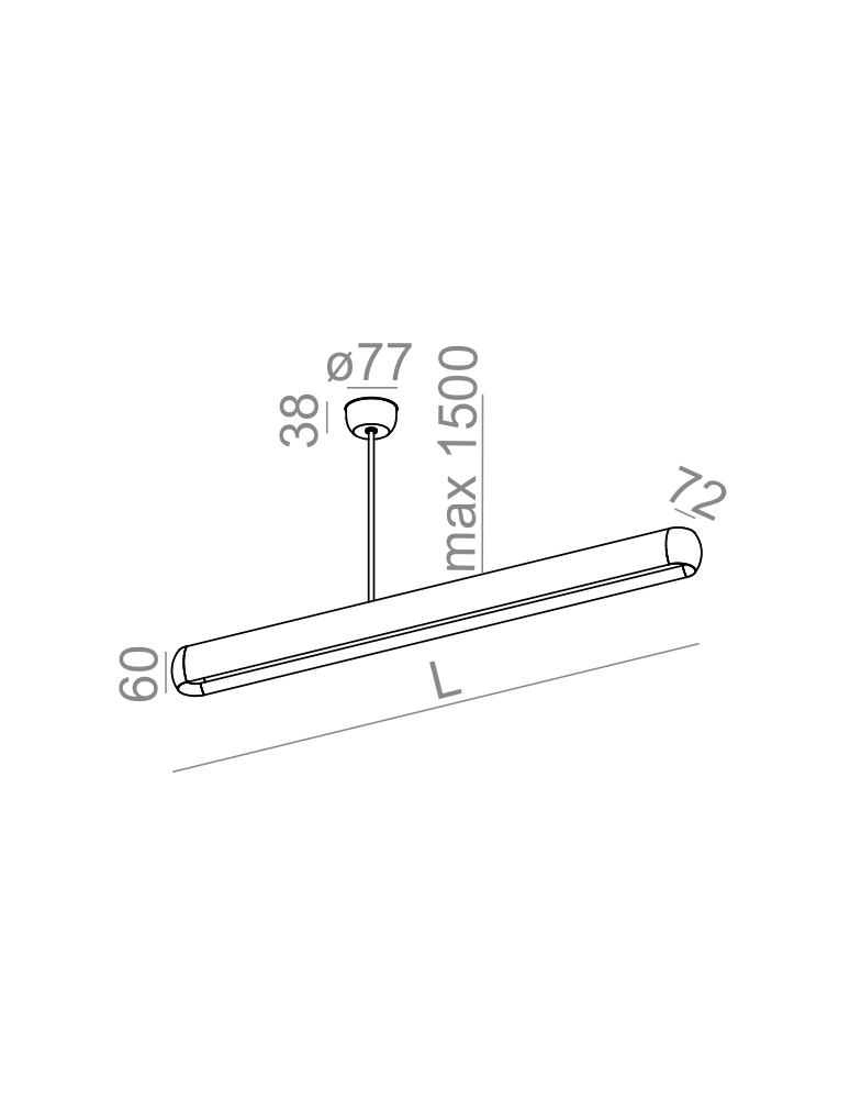 Aqform EQUILIBRA BALANS Wisząca 120cm 42,5W 1700lm 50042