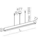 Lampy wiszące LED - Aqform EQUILIBRA CENTRAL DIRECT LED Wisząca 92cm 13W 860lm 50094 - produkt 2