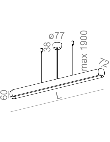 Aqform EQUILIBRA CENTRAL DIRECT LED Wisząca 148cm 22W 1450lm 50096 - produkt 2