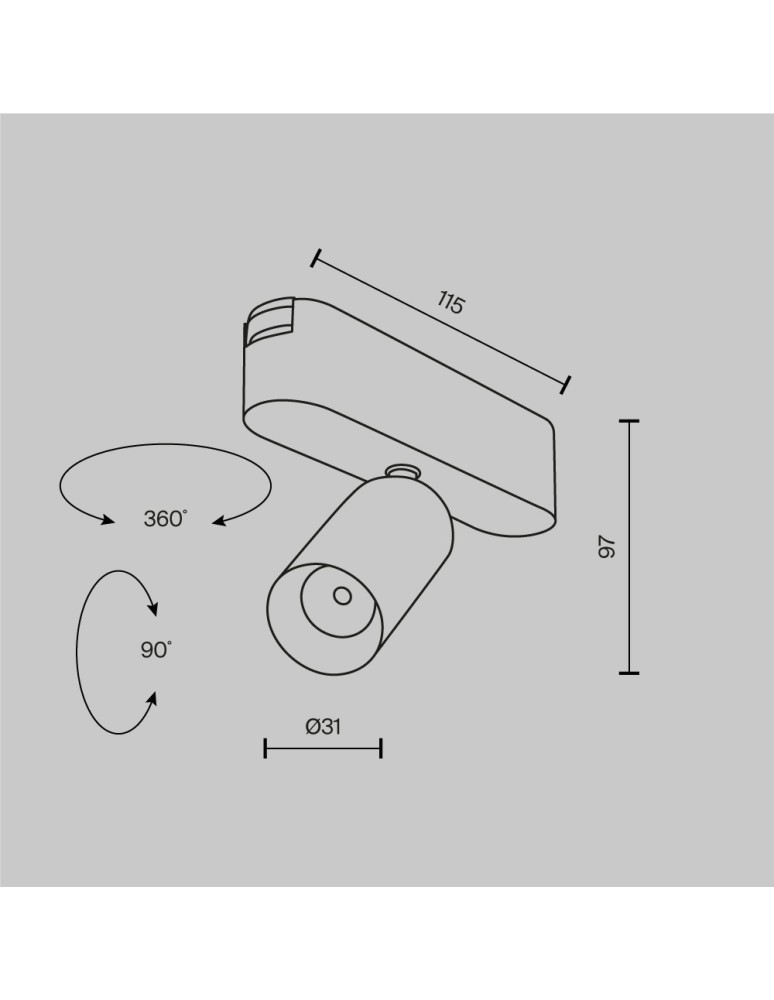 Maytoni Focus LED Lampa do Szyny Magnetycznej RADITY LED 5W 400lm 3000K Biały TR103-1-5W3K-M-W Maytoni Focus LED Lampa do Szyny Magnetycznej RADITY LED 5W 400lm 3000K Biały TR103-1-5W3K-M-W