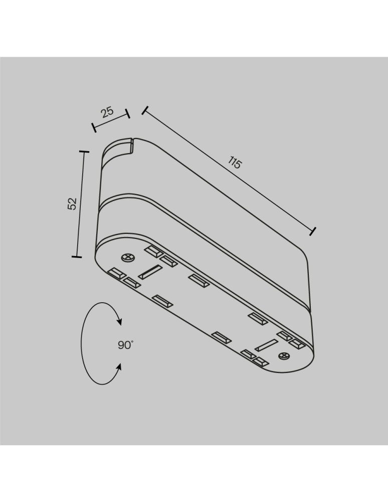 Akcesoria do szynoprzewodów magnetycznych - Maytoni Akcesoria do Szyn Radity Adaptor Wychylny Biały TRA084FC-11SW - product kolory-swiatla.pl 5