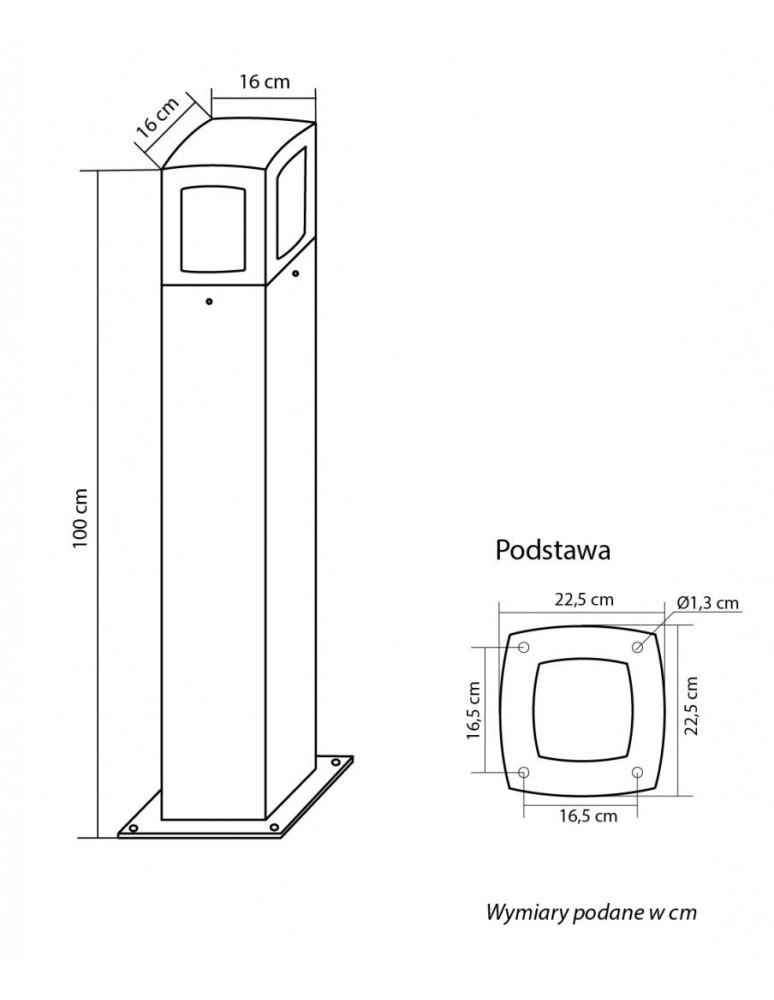 SU-MA Tales TL-1000 IP65 E27 max 100W, 230 V SU-MA Tales TL-1000 IP65 E27 max 100W, 230 V