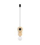 Lampy wiszące pojedyncze - Nowodvorski DROPS WOOD A  Lampy sufitowe Lampy wiszące Max moc 12W only LED G9  Naturalne drewno 11173 - product 1