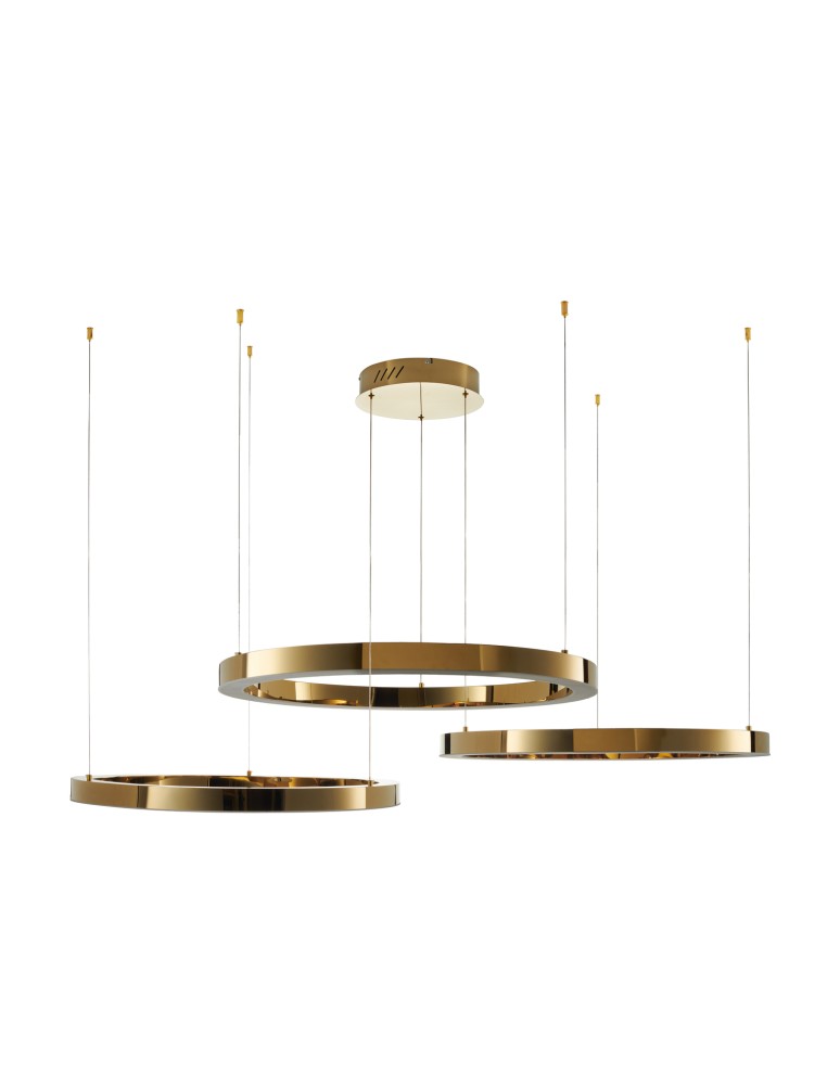 Step Into Design Lampa wisząca CIRCLE 60+80+100 LED złoty połysk na 1 podsufitce DN924-60+80+100 gold Step Into Design Lampa wisząca CIRCLE 60+80+100 LED złoty połysk na 1 podsufitce DN924-60+80+100 gold