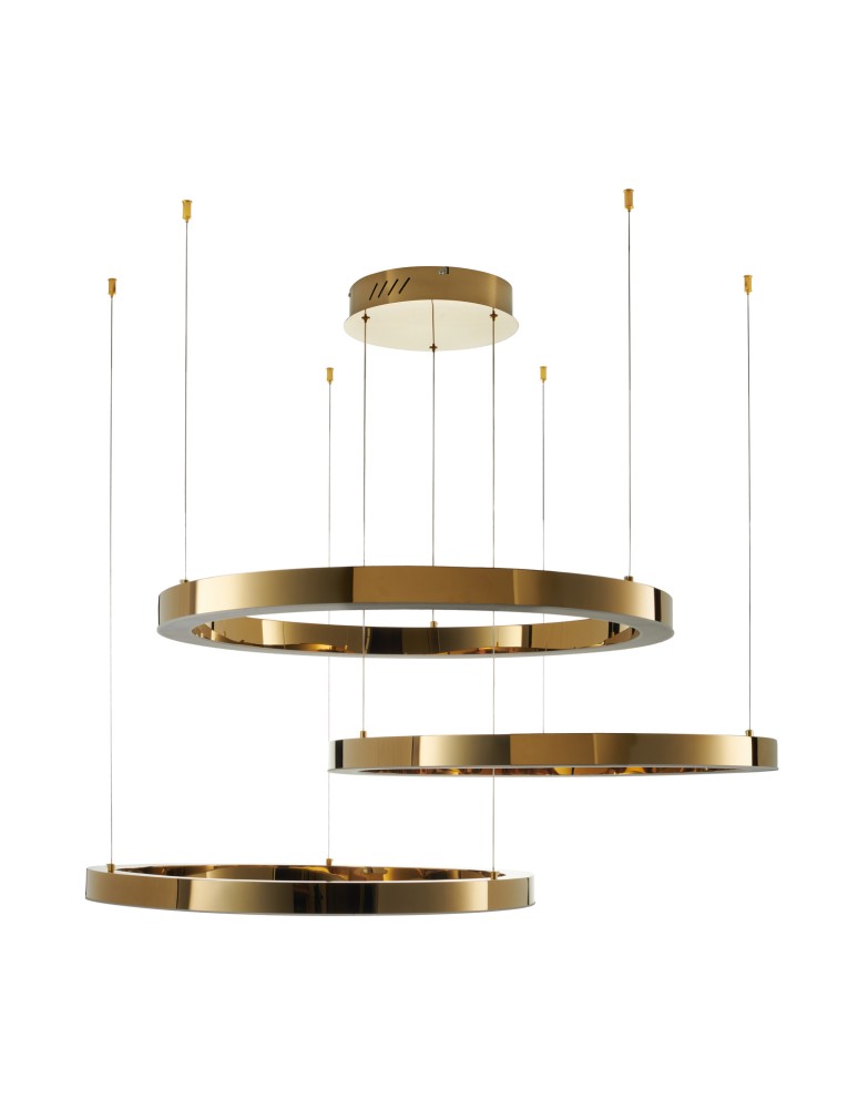 Step Into Design Lampa wisząca CIRCLE 60+80+100 LED złoty połysk na 1 podsufitce DN924-60+80+100 gold Step Into Design Lampa wisząca CIRCLE 60+80+100 LED złoty połysk na 1 podsufitce DN924-60+80+100 gold
