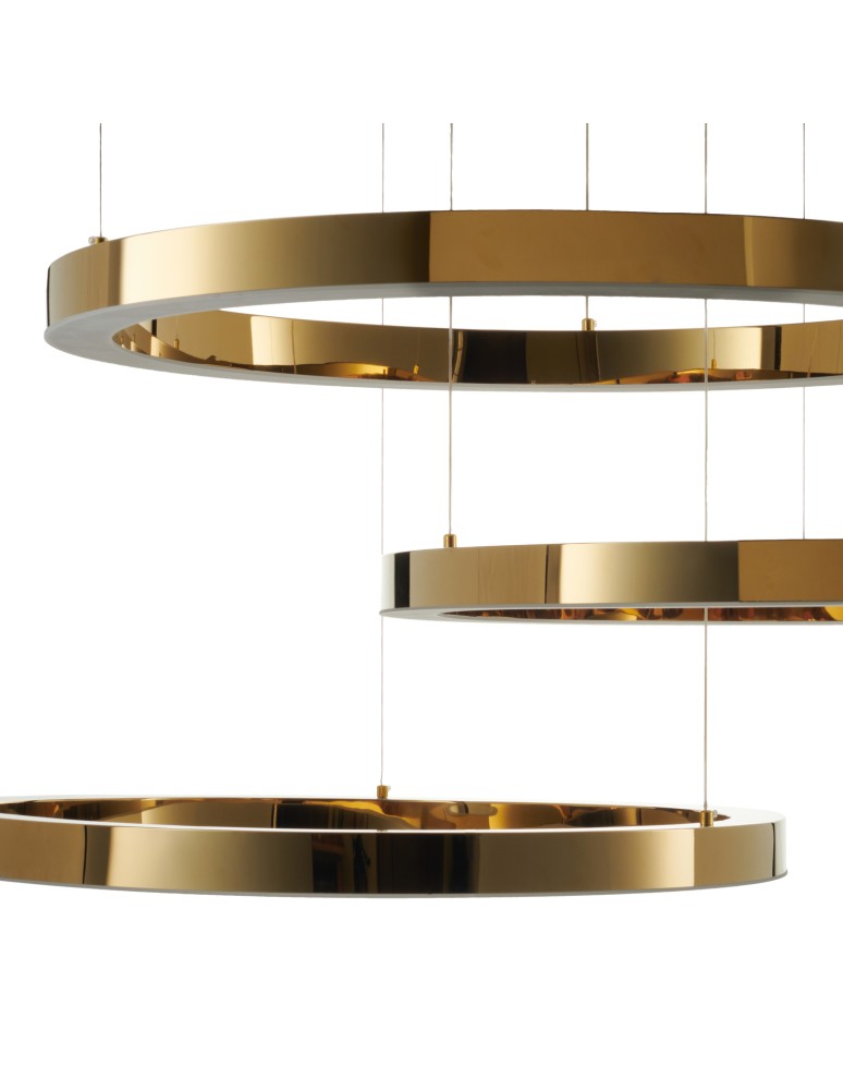 Step Into Design Lampa wisząca CIRCLE 60+80+100 LED złoty połysk na 1 podsufitce DN924-60+80+100 gold Step Into Design Lampa wisząca CIRCLE 60+80+100 LED złoty połysk na 1 podsufitce DN924-60+80+100 gold