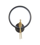 Kinkiety designerskie -  Step Into Design Lampa ścienna AMICI RING LED czarno złota 27 cm ST-B3607 black - product 1