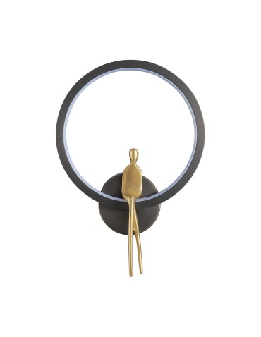 Step Into Design Lampa ścienna AMICI RING LED czarno złota 27 cm ST-B3607 black