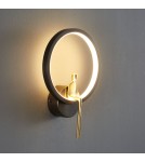 Kinkiety designerskie -  Step Into Design Lampa ścienna AMICI RING LED czarno złota 27 cm ST-B3607 black - product 2