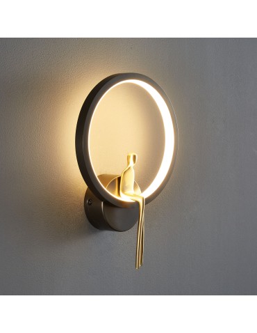 Step Into Design Lampa ścienna AMICI RING LED czarno złota 27 cm ST-B3607 black - produkt 2