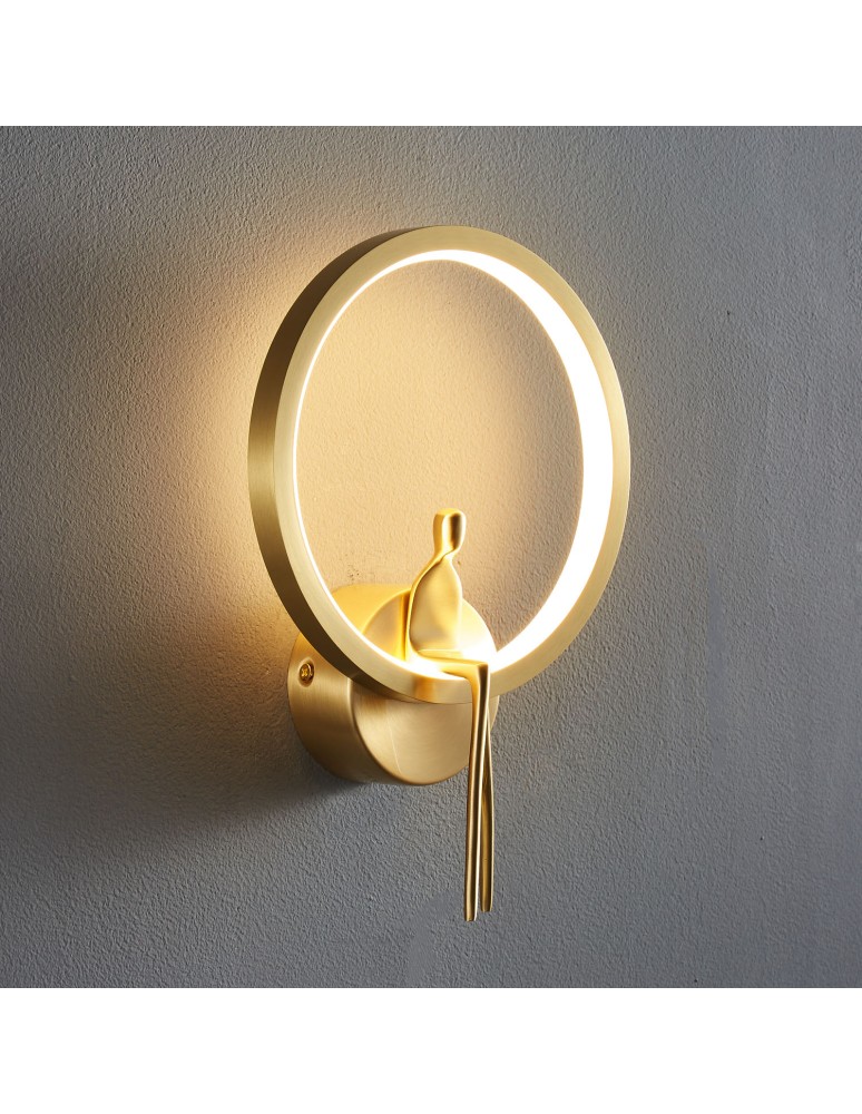 Kinkiety designerskie -  Step Into Design Lampa ścienna AMICI RING LED złota 27 cm ST-B3607 gold - product kolory-swiatla.pl 2