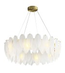 Lampy wiszące glamour -  Step Into Design Lampa wisząca PIUMA mosiądz biała 80 cm ST-6289-8 - product 1