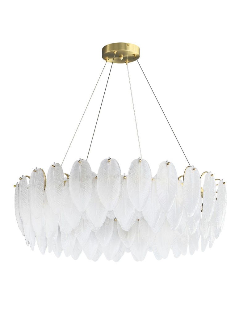 Step Into Design Lampa wisząca PIUMA mosiądz biała 80 cm ST-6289-8