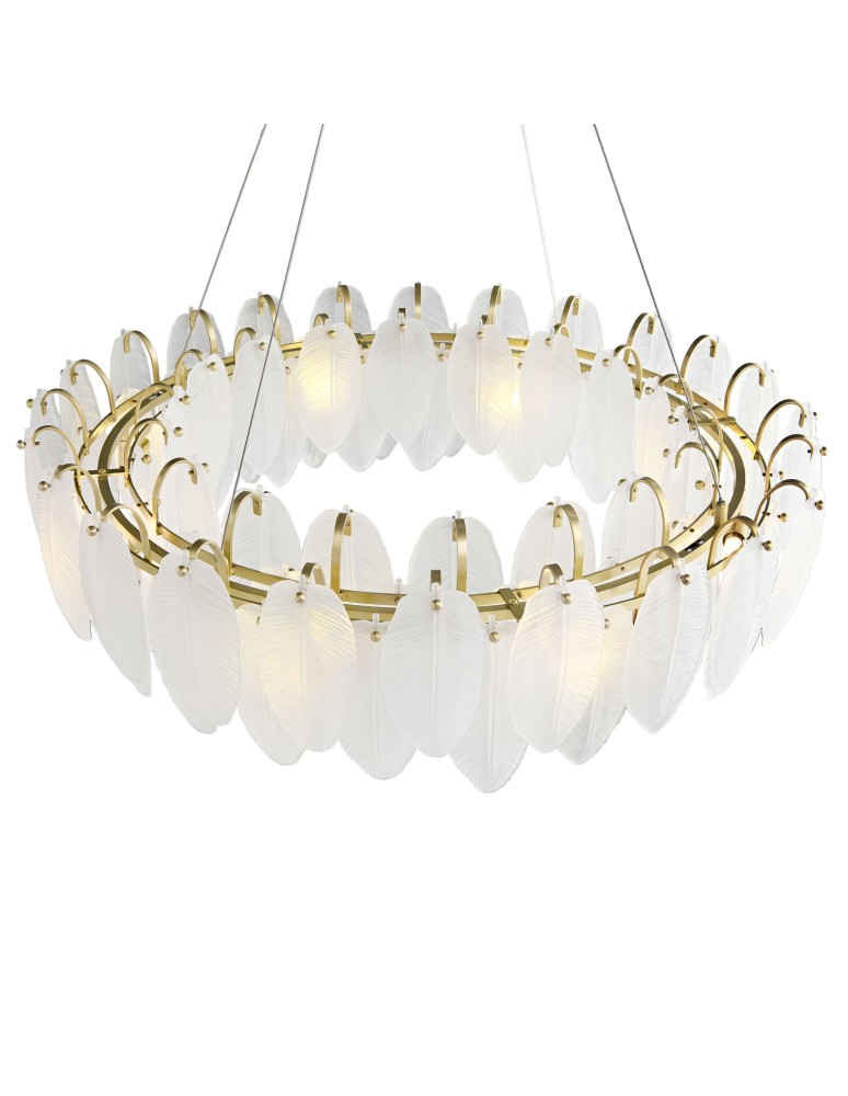 Step Into Design Lampa wisząca PIUMA mosiądz biała 80 cm ST-6289-8