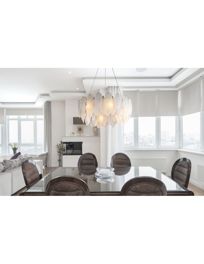 Step Into Design Lampa wisząca PIUMA LONG biała 100 cm ST-6289-10C