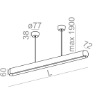 Lampy wiszące LED - Aqform EQUILIBRA SOFT LED Wisząca 92cm 32W 1280lm 50050 - produkt 2