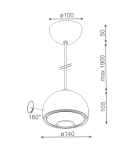 Lampy wiszące LED - Aqform GLOB AQLED lens 230V wiszący 8W 390lm 50426 - product 2