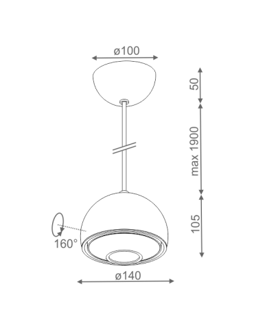 Aqform GLOB AQLED lens 230V wiszący 8W 390lm 50426 - produkt 2