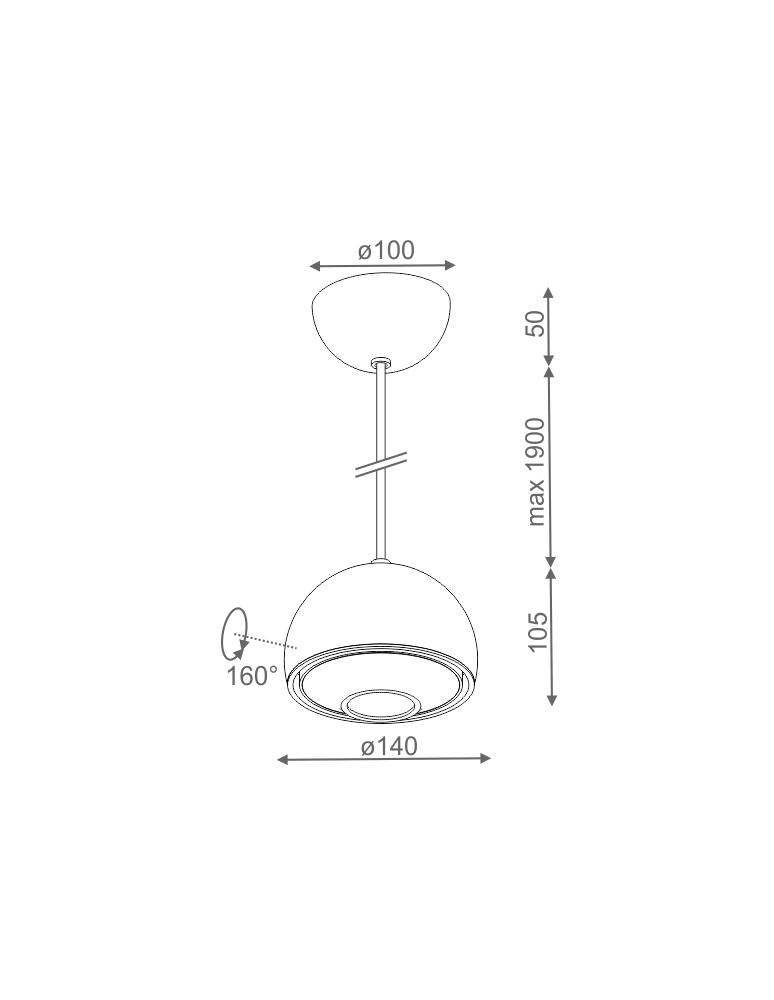 Lampy wiszące LED - Aqform GLOB AQLED lens 230V wiszący 8W 390lm 50426 - product kolory-swiatla.pl 2