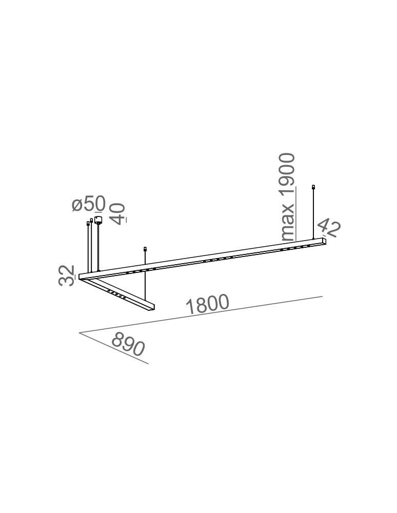 Lampy wiszące LED - Aqform LENS LINE Wisząca 180x89 LC 13,5W 1510lm 50468 - product kolory-swiatla.pl 2