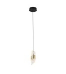 Lampy wiszące pojedyncze - Italux Tonga Wisząca LED 8W 650 lm 3000K (Ciepła biel) Czarny, złoty PND-26374-1-8W-3K-BK-GD - product 1
