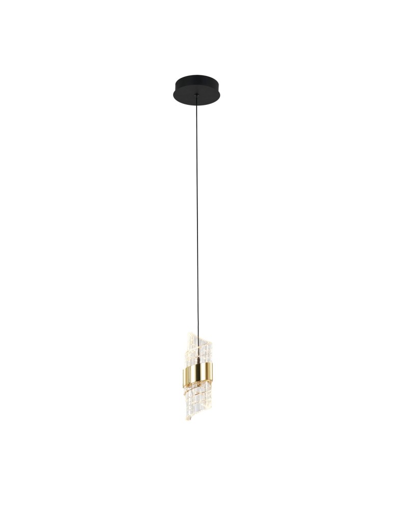 Italux Tonga Wisząca LED 8W 650 lm 3000K (Ciepła biel) Czarny, złoty PND-26374-1-8W-3K-BK-GD