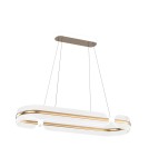 Lampy wiszące nad wyspę - Italux Sopla Wisząca LED 56W 3900 lm 3000K (Ciepła biel) Złoty, biały PND-63728-56W-3K-GD - product 1