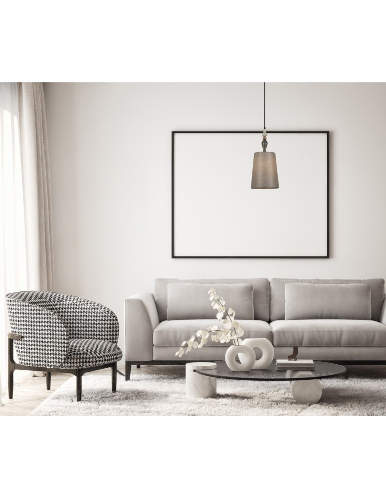 Lampy wiszące z abażurem - Italux Nerom Wisząca 1xE27 60W Czarny mat PND-22374C-BK - product kolory-swiatla.pl 2