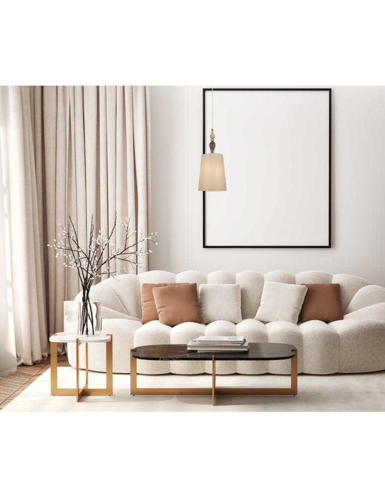 Lampy wiszące z abażurem - Italux Moren Wisząca 1xE27 60W Brąz antyczny PND-84678D-AB - product kolory-swiatla.pl 2