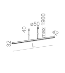 Lampy wiszące LED - Aqform LENS LINE Wisząca section LED 149cm 10W 1130lm 50284 - product 2