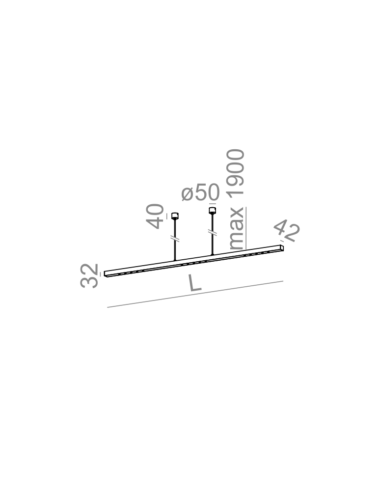 Lampy wiszące LED - Aqform LENS LINE Wisząca section LED 149cm 10W 1130lm 50284 - product kolory-swiatla.pl 2