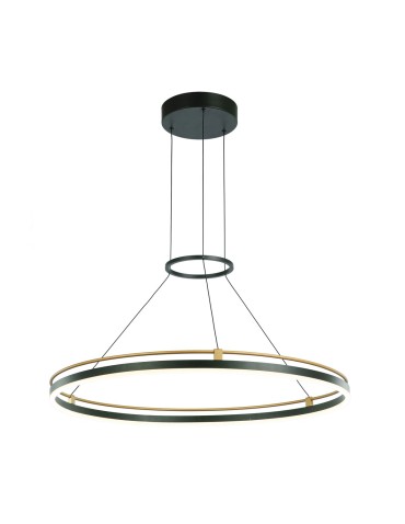 Italux Merlot Wisząca LED 28W 1500 lm 3000K (Ciepła biel) Czarny, złoty PND-54638R-28W-3K-BK-GD