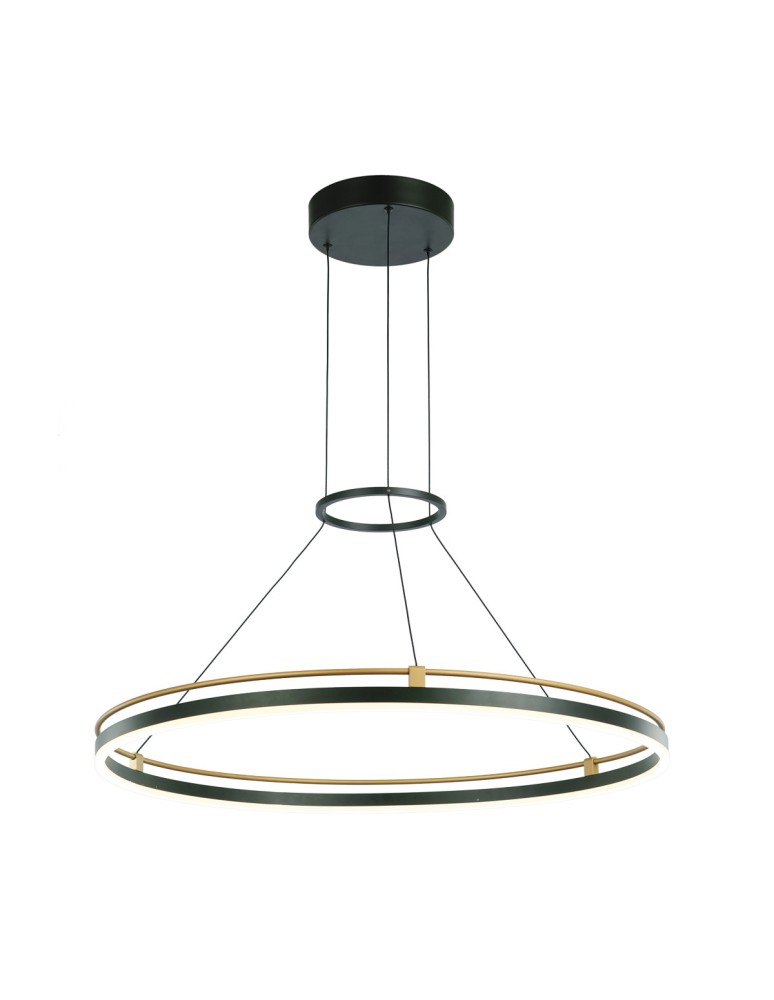 Italux Merlot Wisząca LED 28W 1500 lm 3000K (Ciepła biel) Czarny, złoty PND-54638R-28W-3K-BK-GD