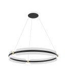 Lampy wiszące okręgi - Italux Faris Wisząca LED 53W 3600 lm 3000K (Ciepła biel) Czarny, złoty PND-62738-53W-3K-BK-GD - product 1