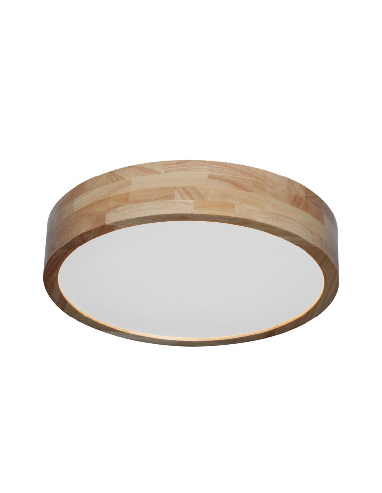 Italux Norton Plafon LED 24W 2700 lm 3000K + 4000K + 6500K (Możliwość przełączania) Biały, drewniany PLF-73827-3KS4KS65K-W