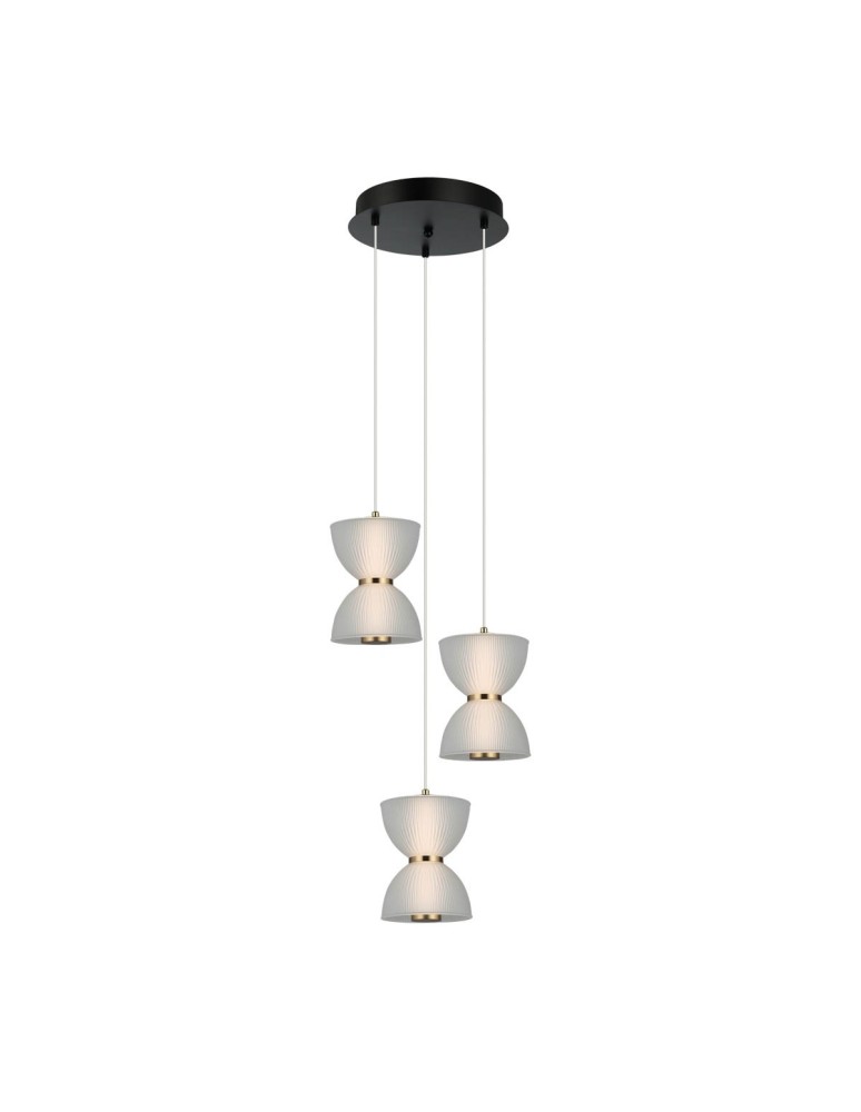 Italux Tica Wisząca 3xLED 22W 950 lm 3000K (Ciepła biel) Czarny, biały PND-83949-3-BK