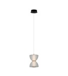 Lampy wiszące pojedyncze - Italux Tica Wisząca 1xLED 8W 430 lm 3000K (Ciepła biel) Czarny, biały PND-83949-1-BK - product 1