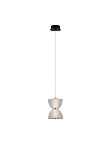 Italux Tica Wisząca 1xLED 8W 430 lm 3000K (Ciepła biel) Czarny, biały PND-83949-1-BK