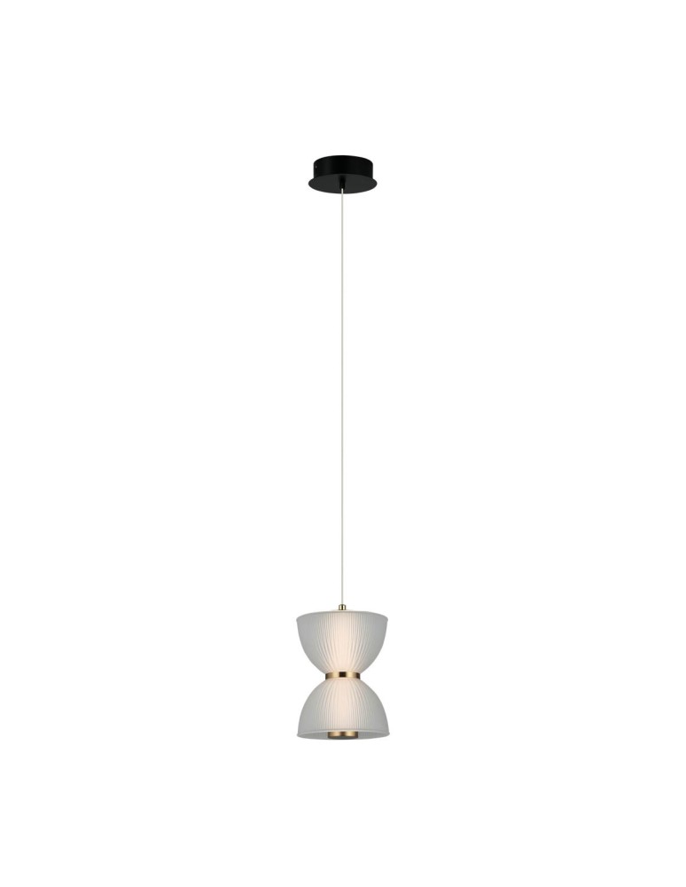 Italux Tica Wisząca 1xLED 8W 430 lm 3000K (Ciepła biel) Czarny, biały PND-83949-1-BK