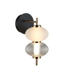 Kinkiety nowoczesne - Italux Testa Kinkiet 1xLED 8W 480 lm 3000K (Ciepła biel) Czarny, biały, przezroczysty WL-84938-2-BK - product 1