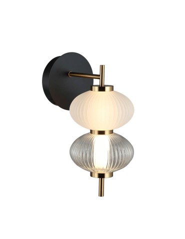 Italux Testa Kinkiet 1xLED 8W 480 lm 3000K (Ciepła biel) Czarny, biały, przezroczysty WL-84938-2-BK