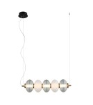Lampy wiszące nad wyspę - Italux Testa Wisząca 1xLED 19W 1200 lm 3000K (Ciepła biel) Czarny, biały, przezroczysty PND-84938-4-BK - product 1