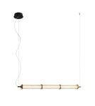 Lampy wiszące nad wyspę - Italux Sanpo Wisząca 1xLED 9W 780 lm 3000K (Ciepła biel) Czarny, przezroczysty PND-26384-3-GD-CL - product 1