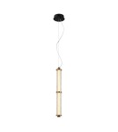 Lampy wiszące pojedyncze - Italux Sanpo Wisząca 1xLED 6W 490 lm 3000K (Ciepła biel) Czarny, przezroczysty PND-26384-2V-GD-CL - product 1