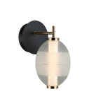 Kinkiety nowoczesne - Italux Rinot Kinkiet 1xLED 8W 470 lm 3000K (Ciepła biel) Czarny, biały, przezroczysty WL-45372-1-WH-CL - product 1