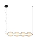 Lampy wiszące nad wyspę - Italux Rinot Wisząca 1xLED 29W 1600 lm 3000K (Ciepła biel) Czarny, biały, przezroczysty PND-45372-4-WH-CL - product 1