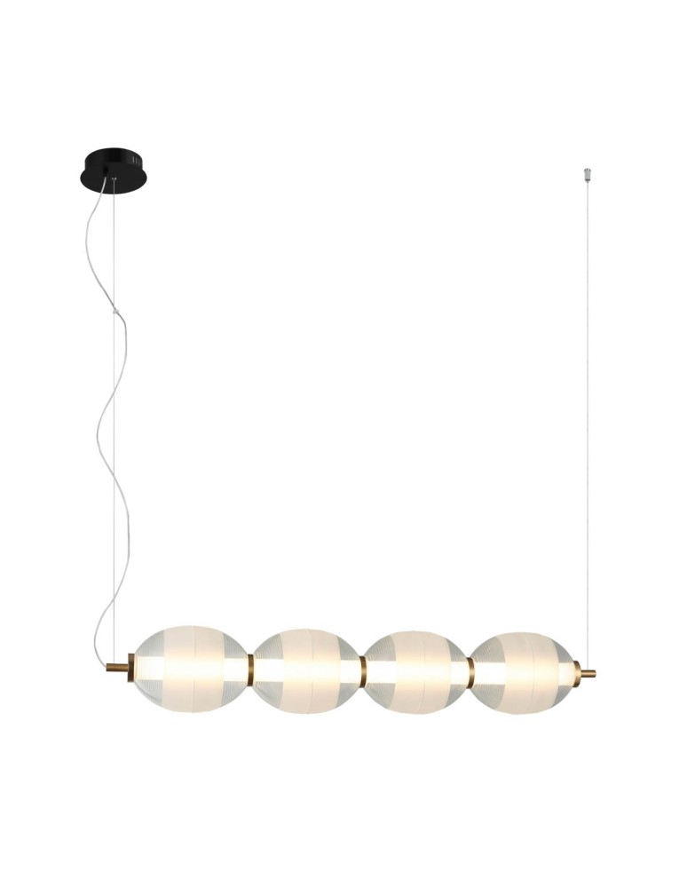 Italux Rinot Wisząca 1xLED 29W 1600 lm 3000K (Ciepła biel) Czarny, biały, przezroczysty PND-45372-4-WH-CL