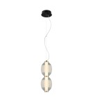Lampy wiszące pojedyncze - Italux Rinot Wisząca 1xLED 16W 980 lm 3000K (Ciepła biel) Czarny, biały, przezroczysty PND-45372-2-WH-CL - product 1